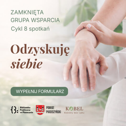 Grafika reklamująca projekt "Odzyskuję siebie" - dwie splecione dłonie
