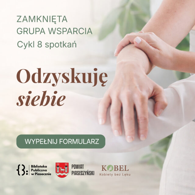 Grafika reklamująca projekt "Odzyskuję siebie" - dwie splecione dłonie