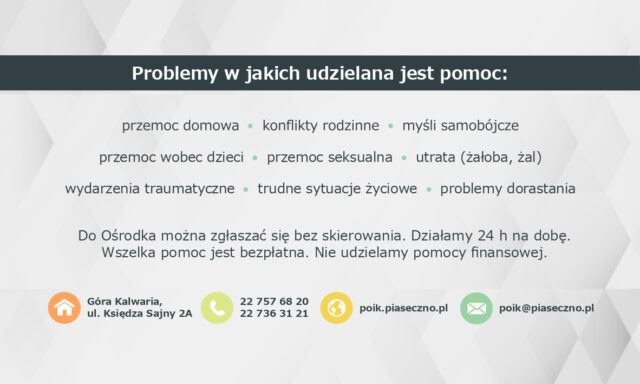 Wizytówka POIK wskazująca w jakich kategoriach jest udzielana pomoc